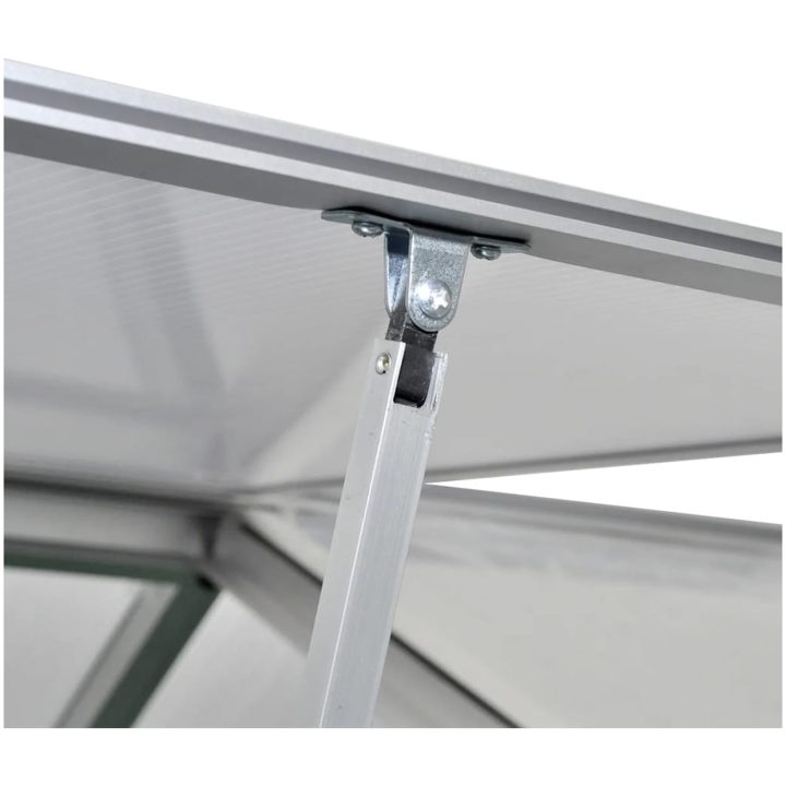 Växthus i förstärkt aluminium med basram 4,6 m² vidaXL 242 x 190 x 195 cm – bild 5