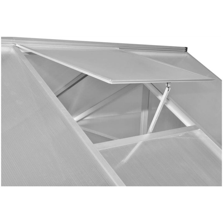 Växthus i förstärkt aluminium med basram 4,6 m² vidaXL 242 x 190 x 195 cm – bild 6