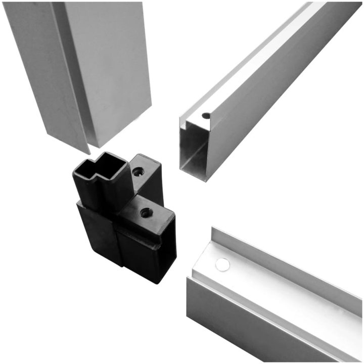 Växthus i förstärkt aluminium med basram 4,6 m² vidaXL 242 x 190 x 195 cm – bild 9
