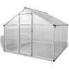 Växthus i förstärkt aluminium med basram 6,05 m² vidaXL 242 x 250 x 195 cm – miniatyr 2