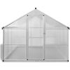 Växthus i förstärkt aluminium med basram 6,05 m² vidaXL 242 x 250 x 195 cm – miniatyr 3