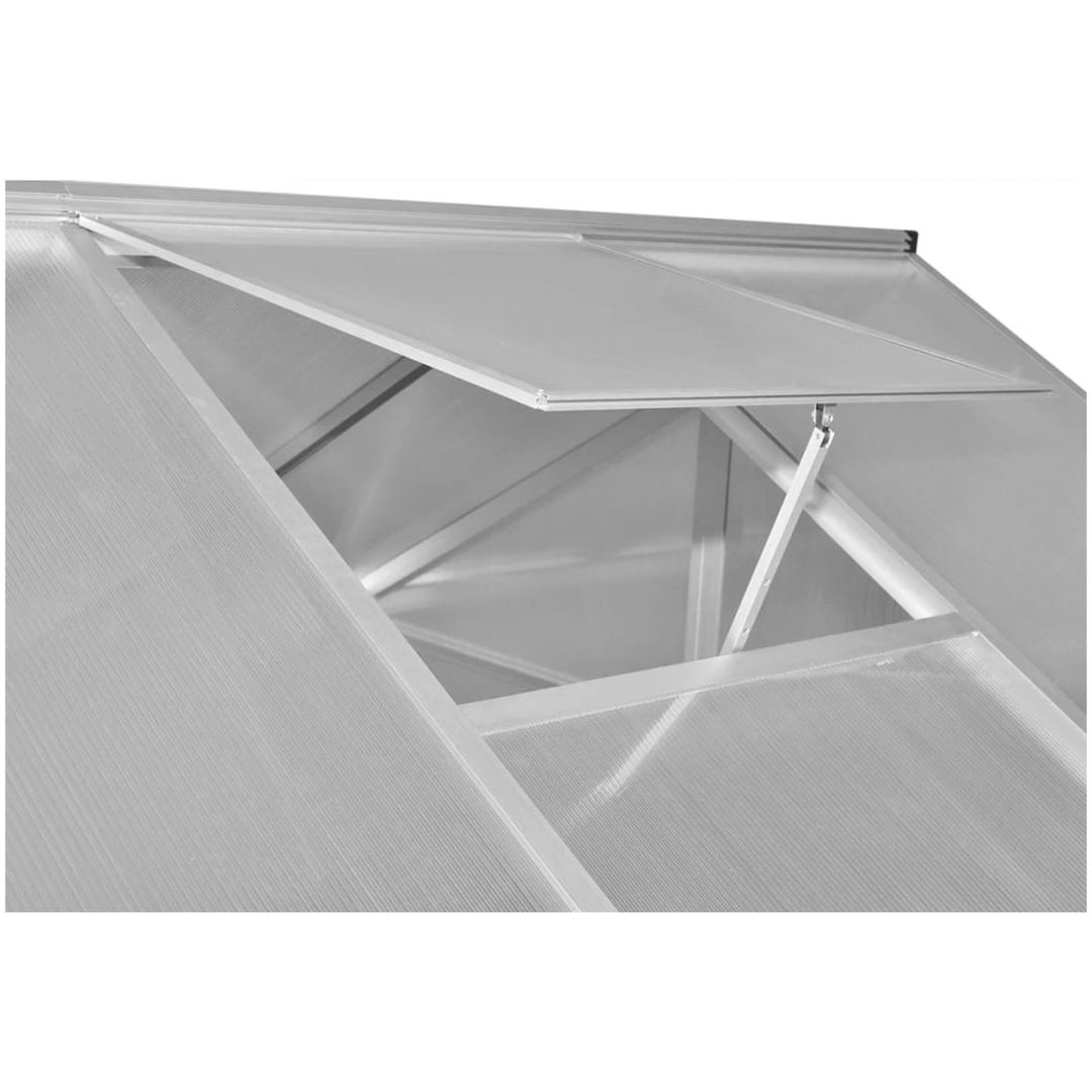 Växthus i förstärkt aluminium med basram 6,05 m² vidaXL 242 x 250 x 195 cm – bild 6