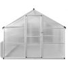 Växthus i förstärkt aluminium med basram 7,55 m² vidaXL 302 x 250 x 195 cm – miniatyr 3