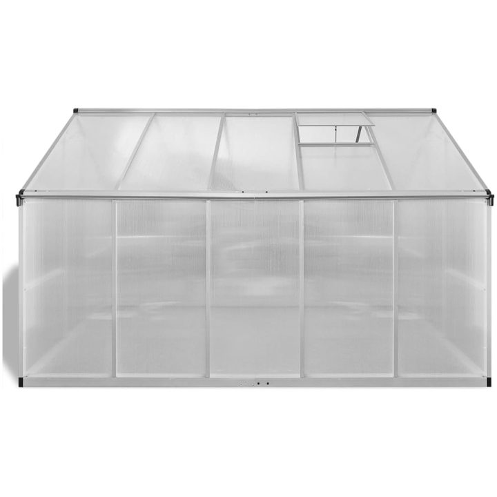 Växthus i förstärkt aluminium med basram 7,55 m² vidaXL 302 x 250 x 195 cm – bild 4