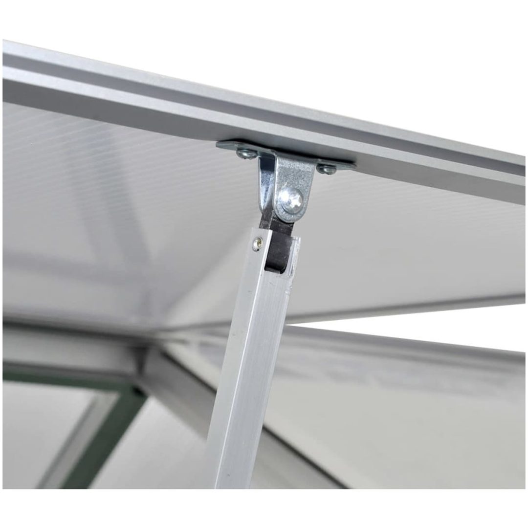 Växthus i förstärkt aluminium med basram 7,55 m² vidaXL 302 x 250 x 195 cm – bild 5