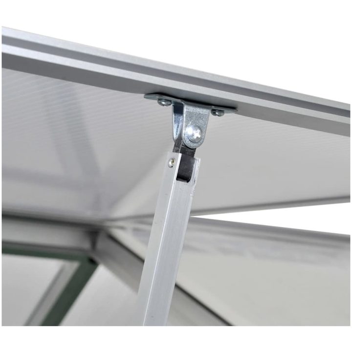Växthus i förstärkt aluminium med basram 7,55 m² vidaXL 302 x 250 x 195 cm – bild 5
