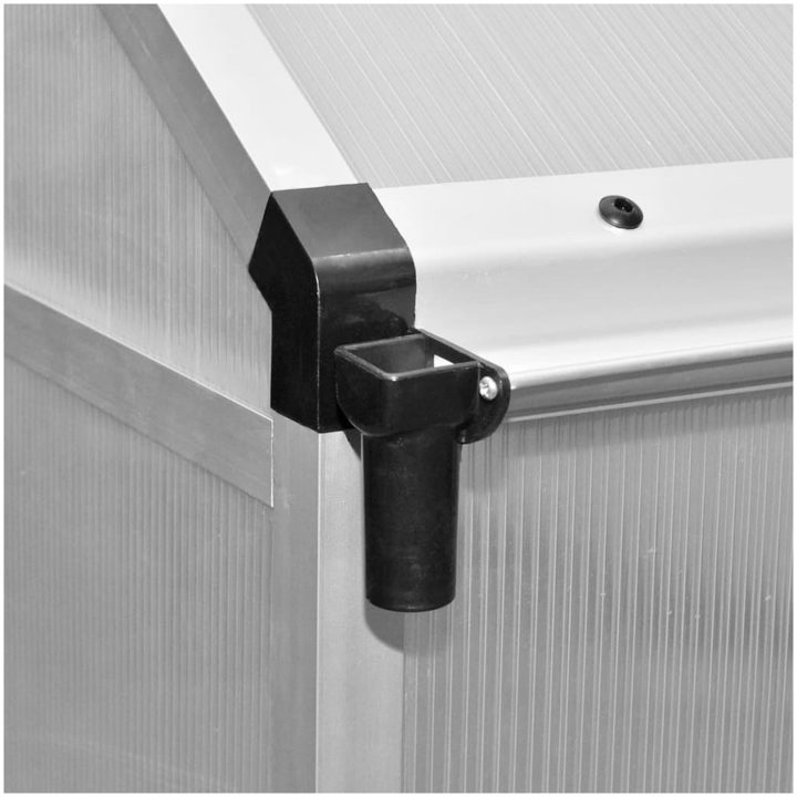 Växthus i förstärkt aluminium med basram 7,55 m² vidaXL 302 x 250 x 195 cm – bild 8