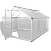 Växthus i förstärkt aluminium med basram 7,55 m² vidaXL 302 x 250 x 195 cm – miniatyr 1