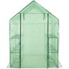 Växthus med 12 hyllor stål vidaXL 143 x 214 x 196 cm – miniatyr 2