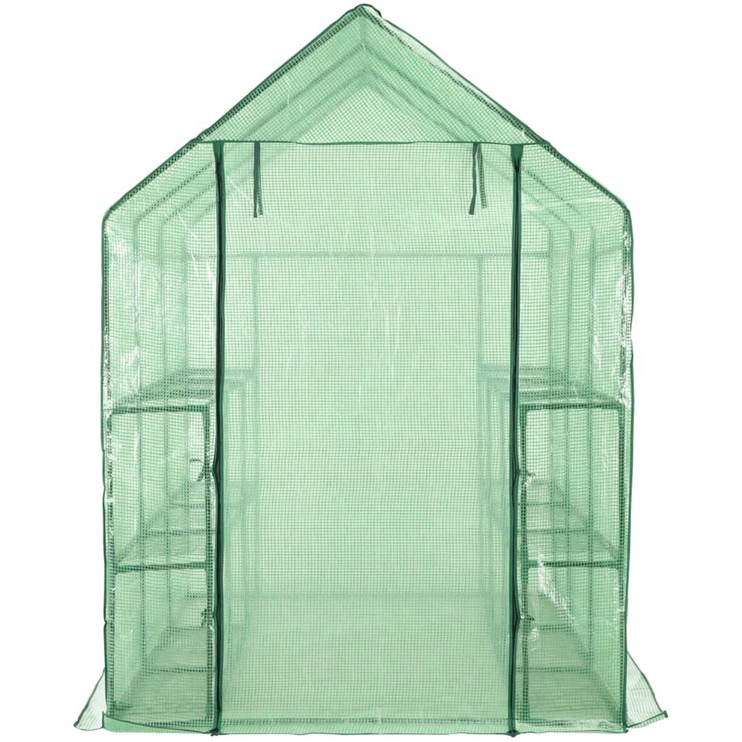 Växthus med 12 hyllor stål vidaXL 143 x 214 x 196 cm – bild 2