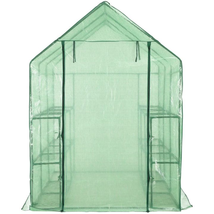 Växthus med 12 hyllor stål vidaXL 143 x 214 x 196 cm – bild 2