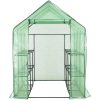 Växthus med 12 hyllor stål vidaXL 143 x 214 x 196 cm – miniatyr 3