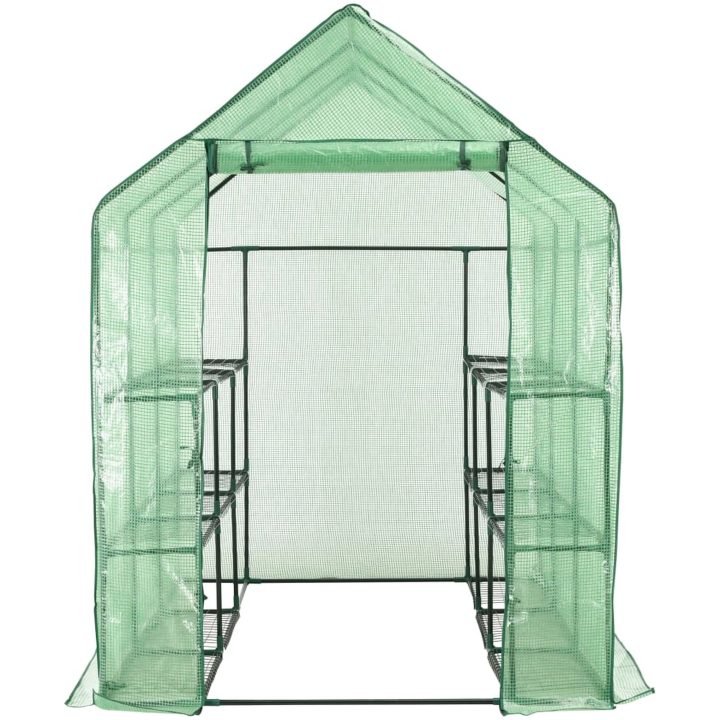Växthus med 12 hyllor stål vidaXL 143 x 214 x 196 cm – bild 3