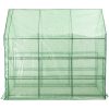 Växthus med 12 hyllor stål vidaXL 143 x 214 x 196 cm – miniatyr 4