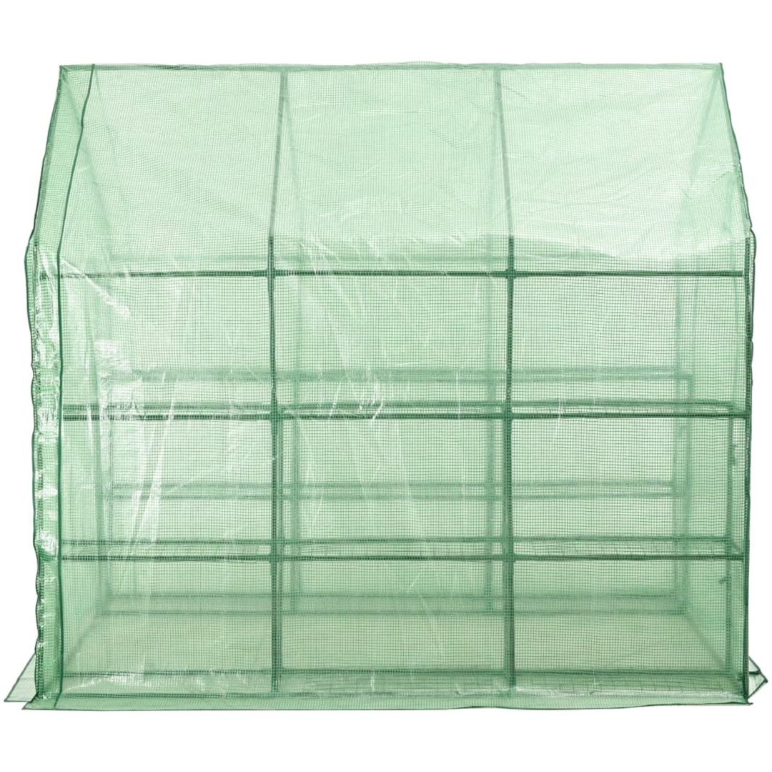 Växthus med 12 hyllor stål vidaXL 143 x 214 x 196 cm – bild 4