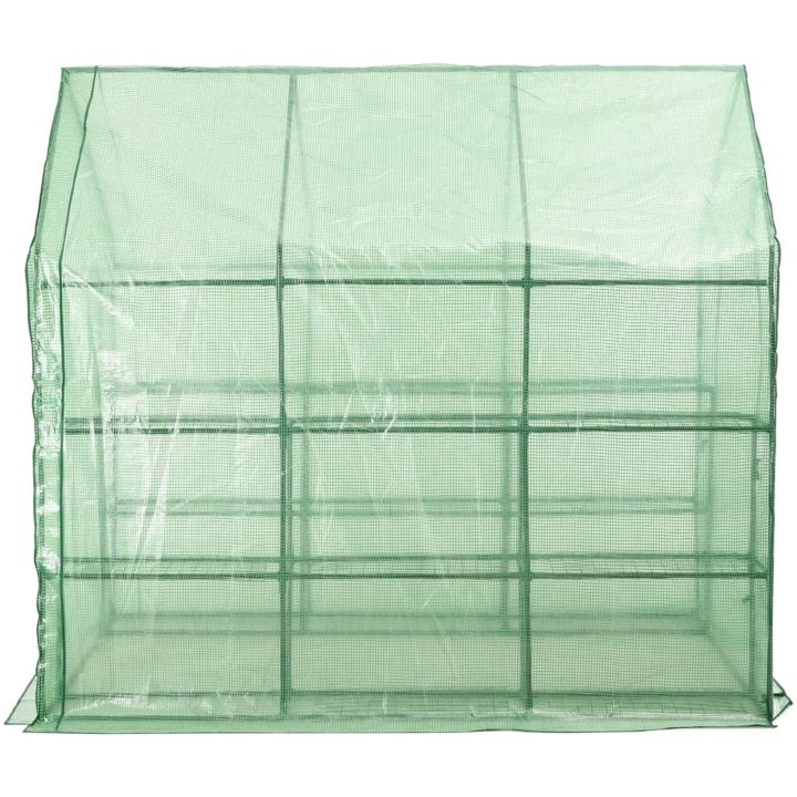 Växthus med 12 hyllor stål vidaXL 143 x 214 x 196 cm – bild 4