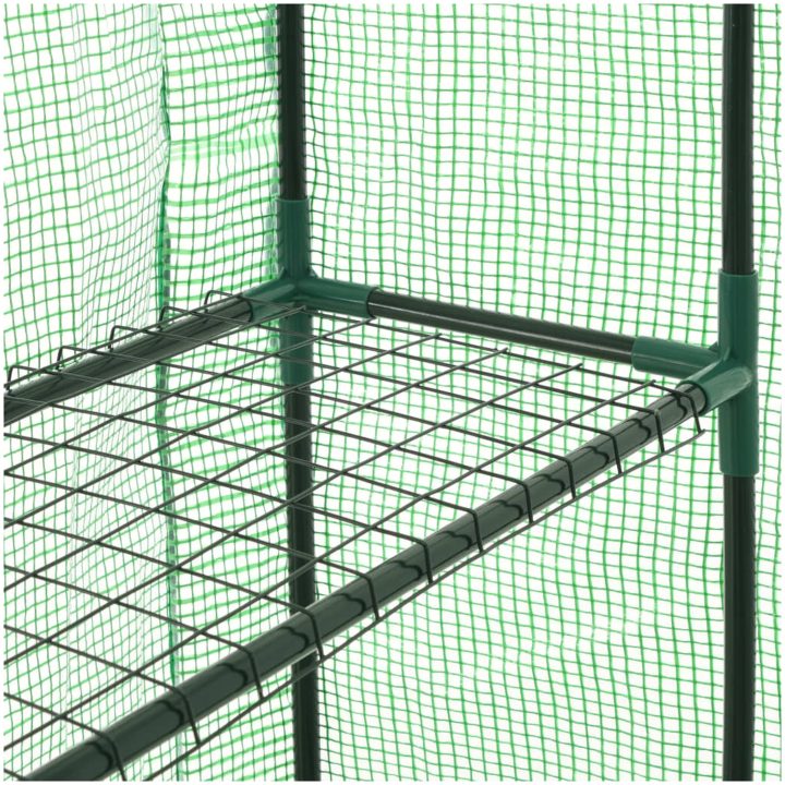 Växthus med 12 hyllor stål vidaXL 143 x 214 x 196 cm – bild 5