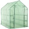 Växthus med 12 hyllor stål vidaXL 143 x 214 x 196 cm – miniatyr 1