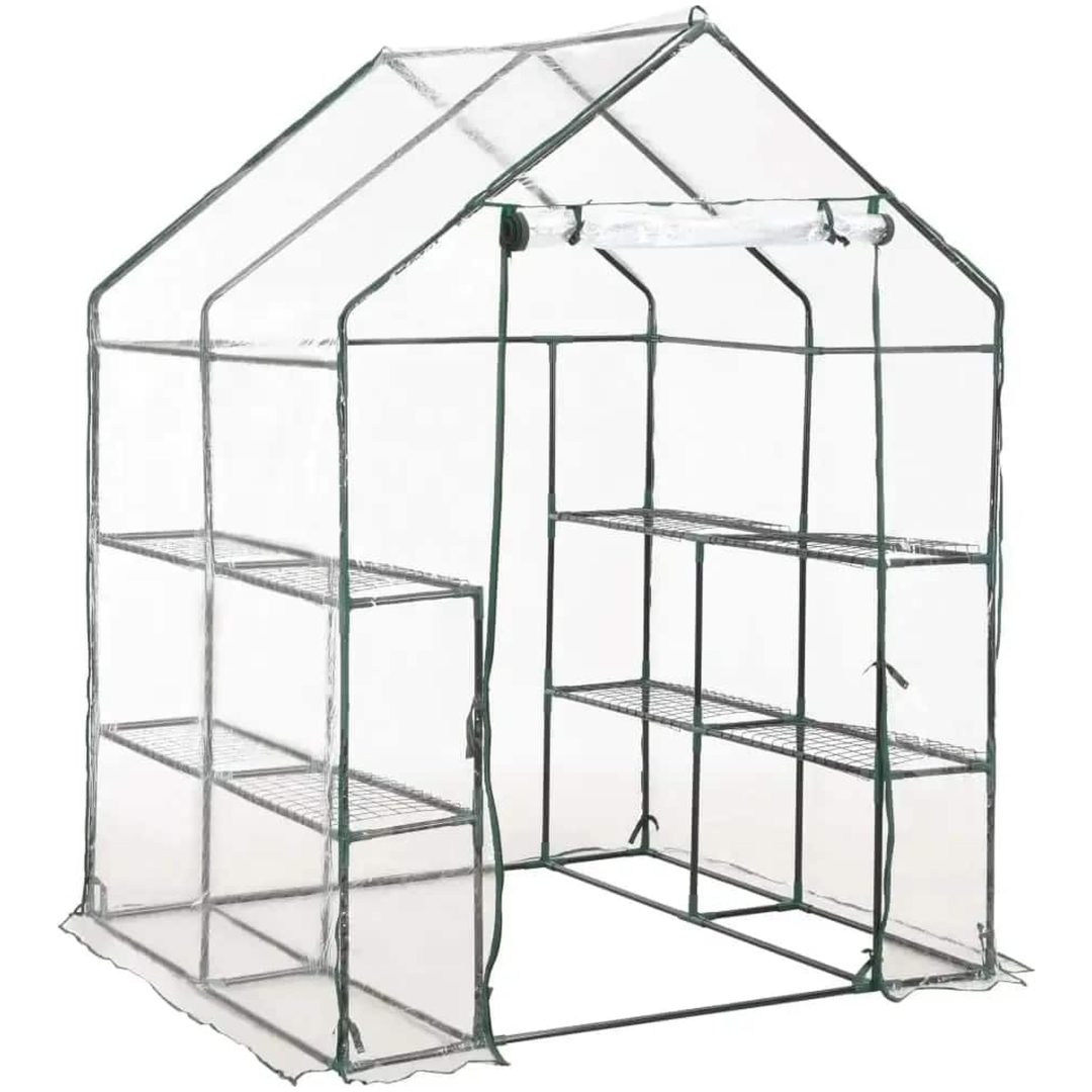 Växthus med 8 hyllor vidaXL 143 x 143 x 195 cm – bild 2