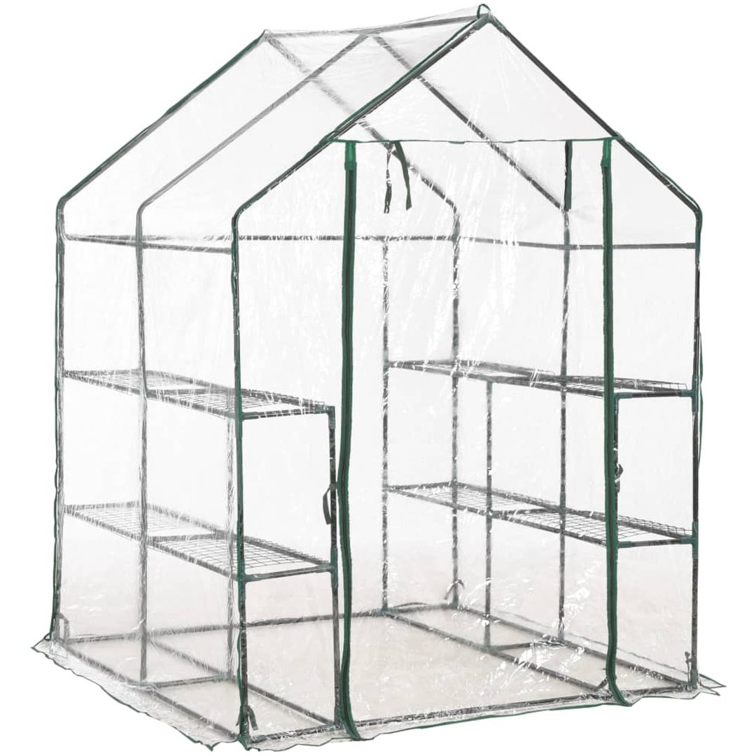 Växthus med 8 hyllor vidaXL 143 x 143 x 195 cm – bild 3