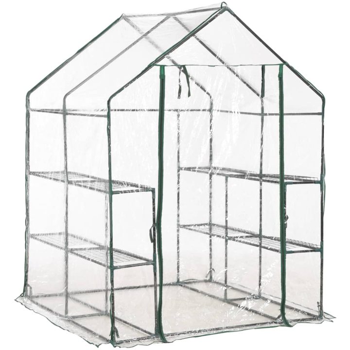 Växthus med 8 hyllor vidaXL 143 x 143 x 195 cm – bild 3