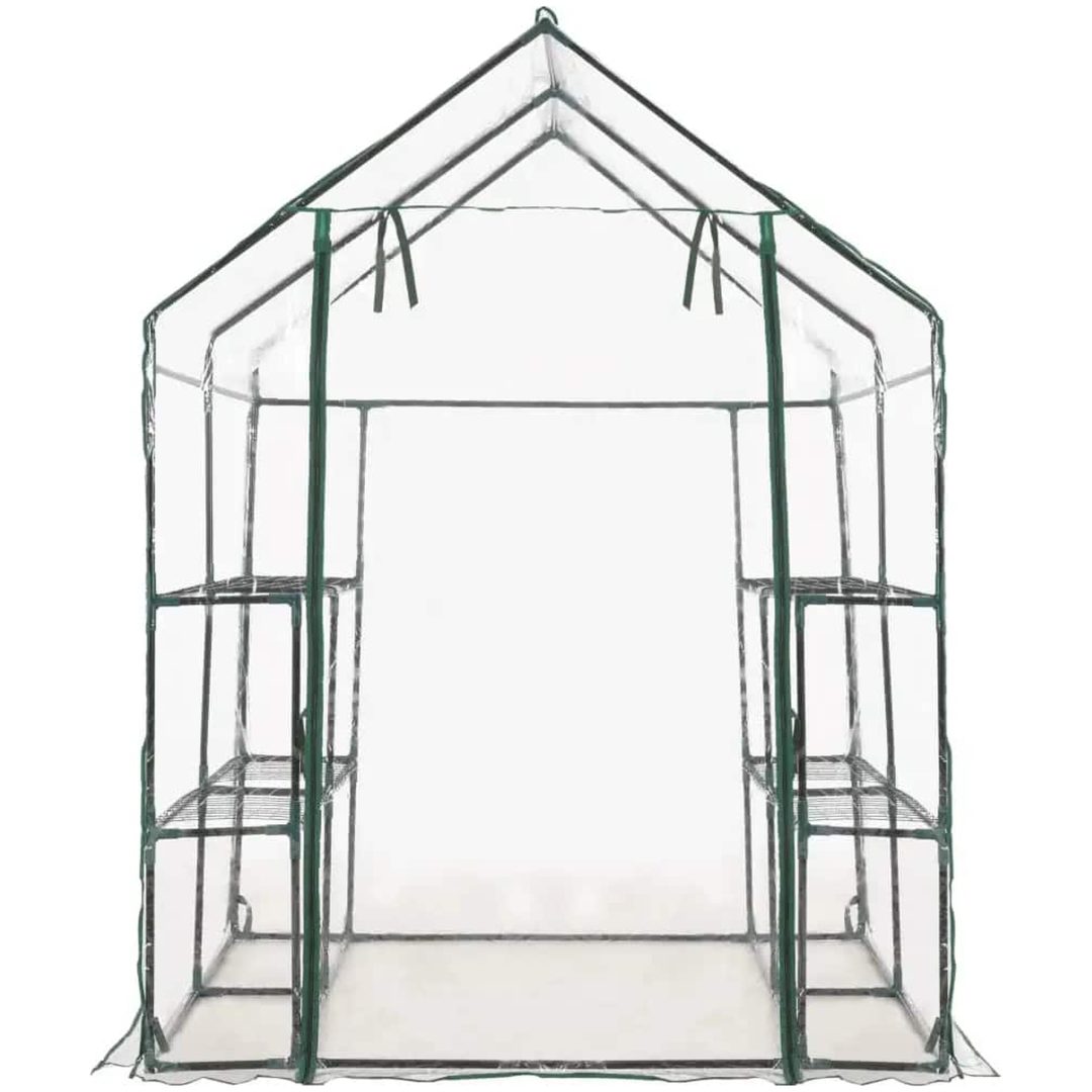 Växthus med 8 hyllor vidaXL 143 x 143 x 195 cm – bild 4
