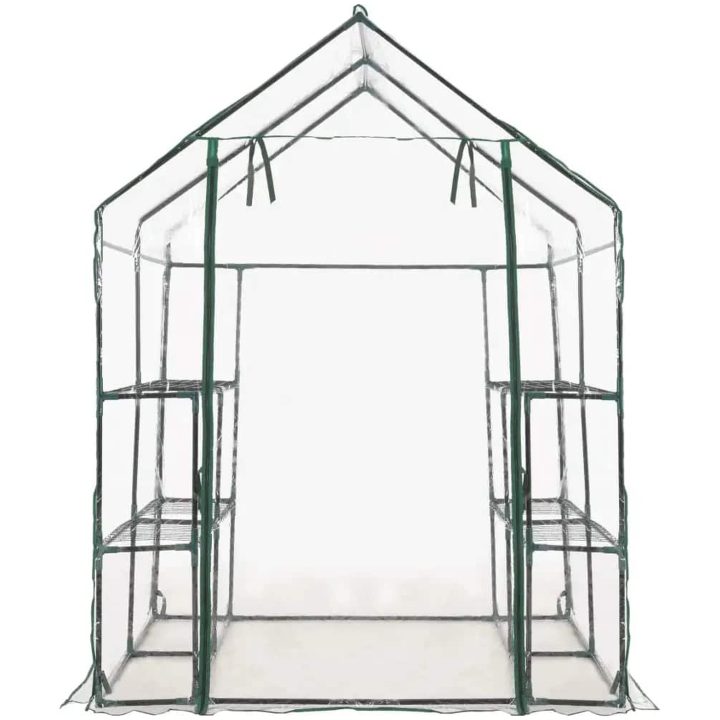 Växthus med 8 hyllor vidaXL 143 x 143 x 195 cm – bild 4