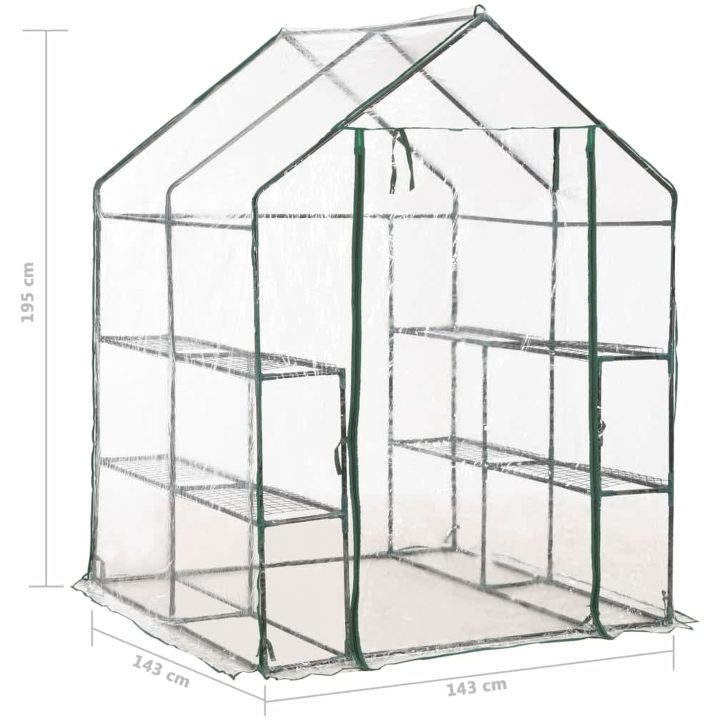 Växthus med 8 hyllor vidaXL 143 x 143 x 195 cm – bild 8