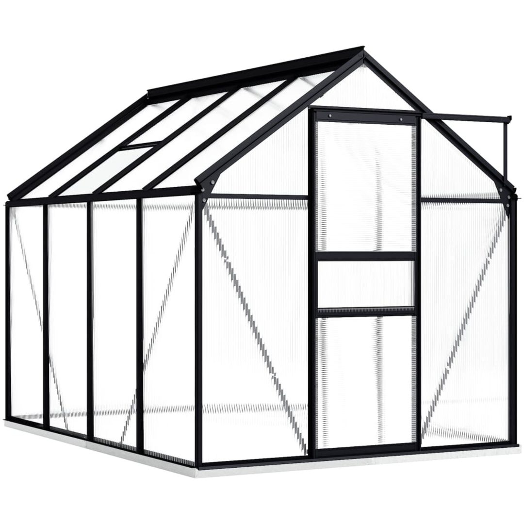 Växthus med basram antracit aluminium 4,75 m² vidaXL 190 x 250 x 202 cm – bild 2