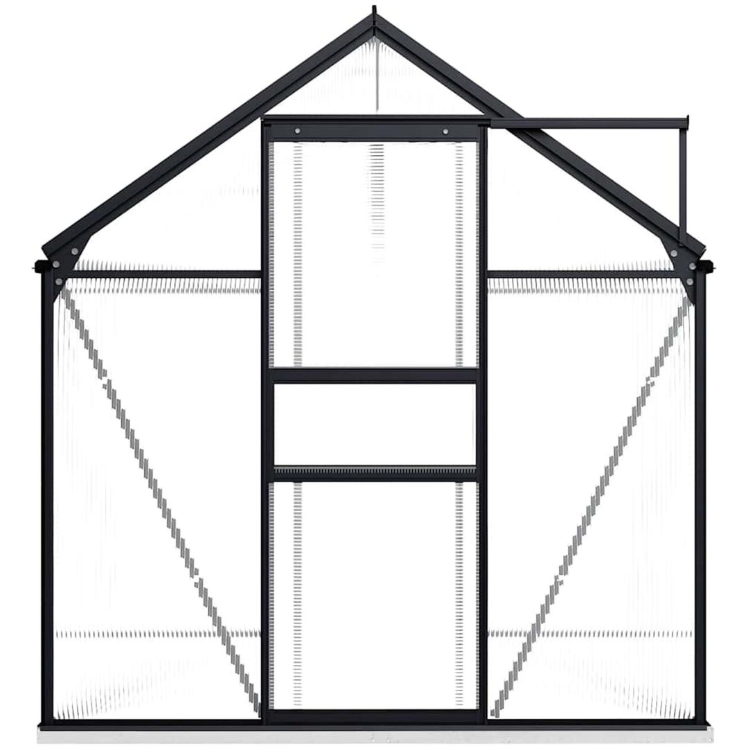 Växthus med basram antracit aluminium 4,75 m² vidaXL 190 x 250 x 202 cm – bild 3