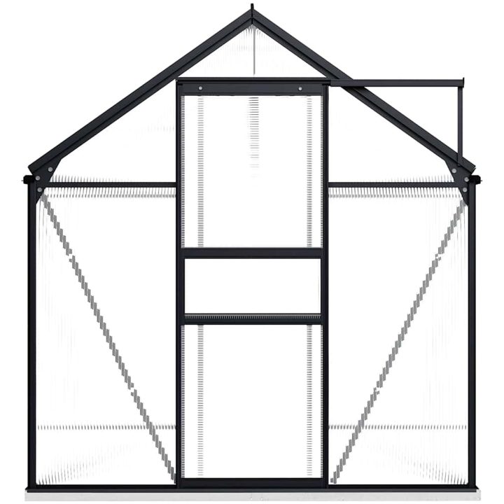 Växthus med basram antracit aluminium 4,75 m² vidaXL 190 x 250 x 202 cm – bild 3