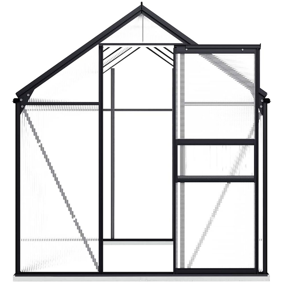 Växthus med basram antracit aluminium 4,75 m² vidaXL 190 x 250 x 202 cm – bild 4