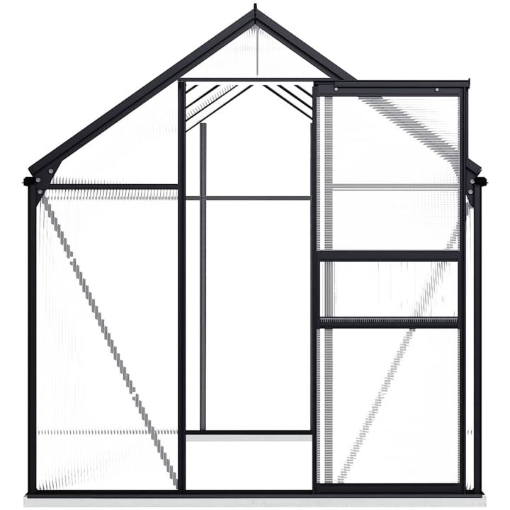 Växthus med basram antracit aluminium 4,75 m² vidaXL 190 x 250 x 202 cm – bild 4