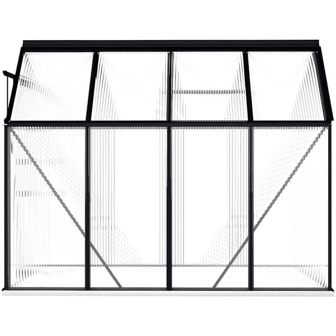 Växthus med basram antracit aluminium 4,75 m² vidaXL 190 x 250 x 202 cm – bild 5