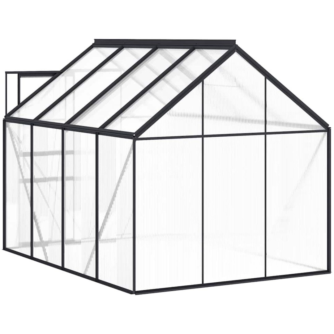 Växthus med basram antracit aluminium 4,75 m² vidaXL 190 x 250 x 202 cm – bild 6