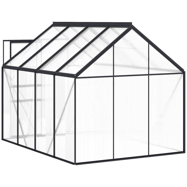 Växthus med basram antracit aluminium 4,75 m² vidaXL 190 x 250 x 202 cm – bild 6