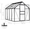 Växthus med basram antracit aluminium 4,75 m² vidaXL 190 x 250 x 202 cm – miniatyr 7