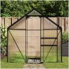 Växthus med basram antracit aluminium 4,75 m² vidaXL 190 x 250 x 202 cm – miniatyr 1