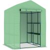 Växthus med hyllor stål 143x143x195 cm vidaXL – miniatyr 3