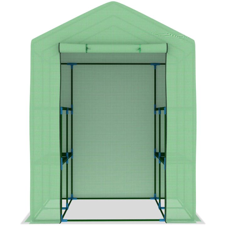 Växthus med hyllor stål 143x143x195 cm vidaXL – bild 4