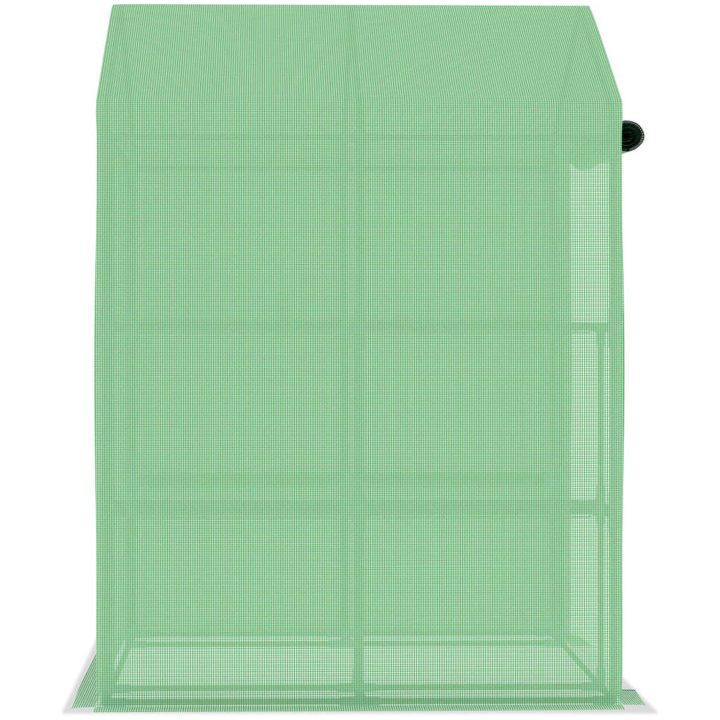 Växthus med hyllor stål 143x143x195 cm vidaXL – bild 5