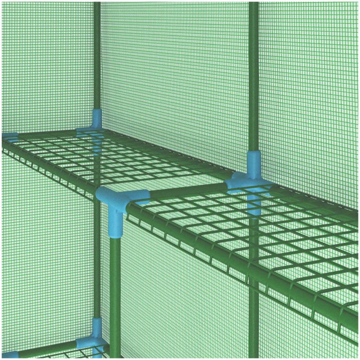 Växthus med hyllor stål 143x143x195 cm vidaXL – bild 8