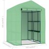Växthus med hyllor stål 143x143x195 cm vidaXL – miniatyr 10
