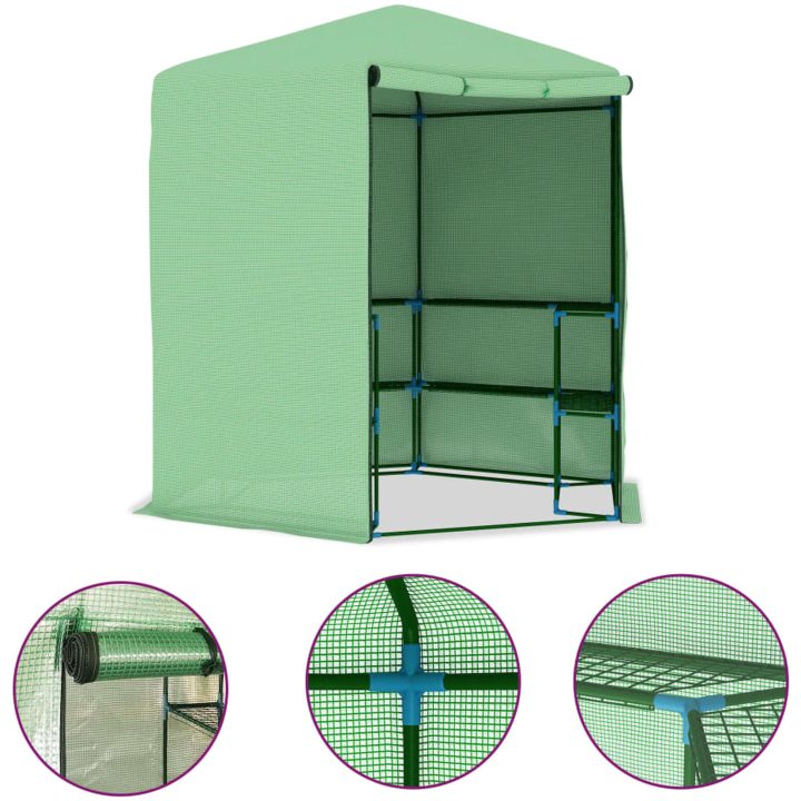 Växthus med hyllor stål 227x223 cm vidaXL – bild 2