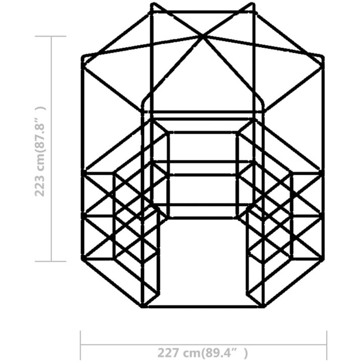 Växthus med hyllor stål 227x223 cm vidaXL – bild 11