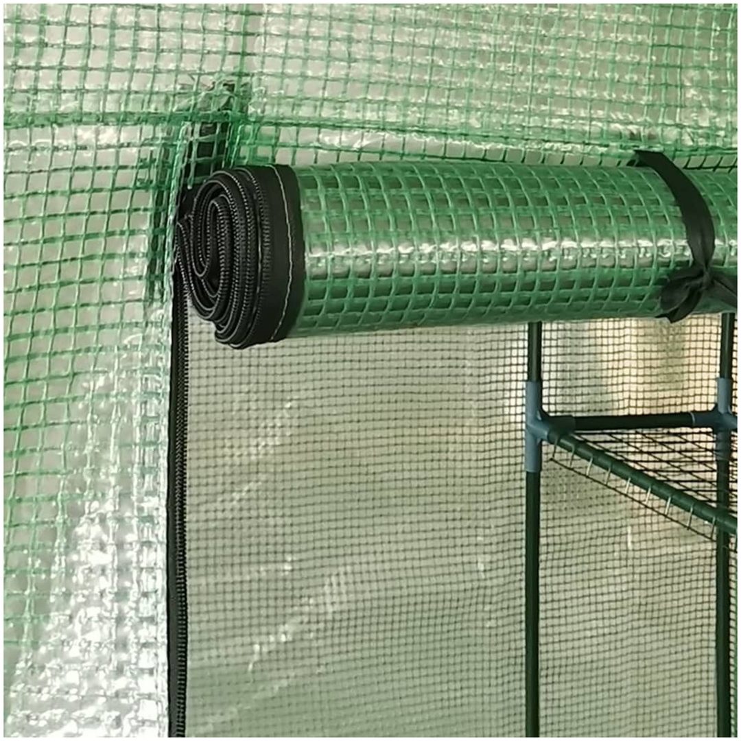 Växthus med hyllor stål 227x223 cm vidaXL – bild 6