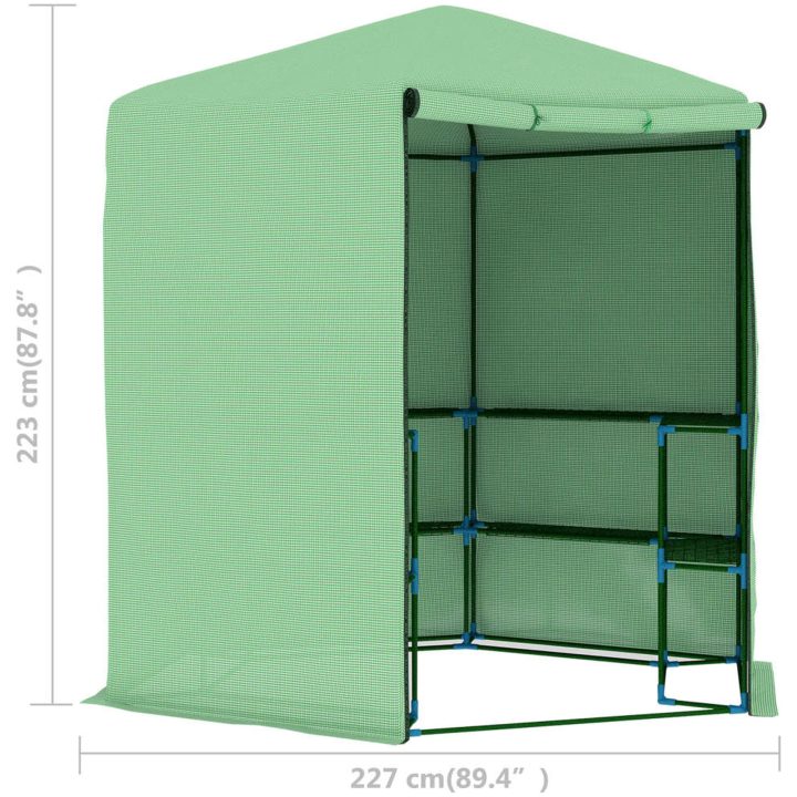 Växthus med hyllor stål 227x223 cm vidaXL – bild 10