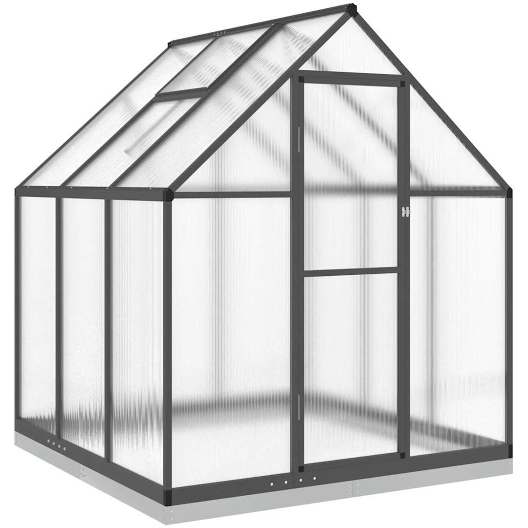 Växthus med ram antracit aluminium vidaXL 169 x 169 x 202 cm – bild 2