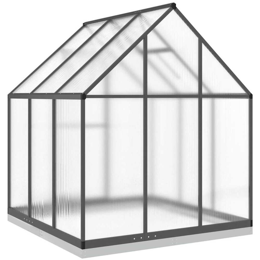 Växthus med ram antracit aluminium vidaXL 169 x 169 x 202 cm – bild 5
