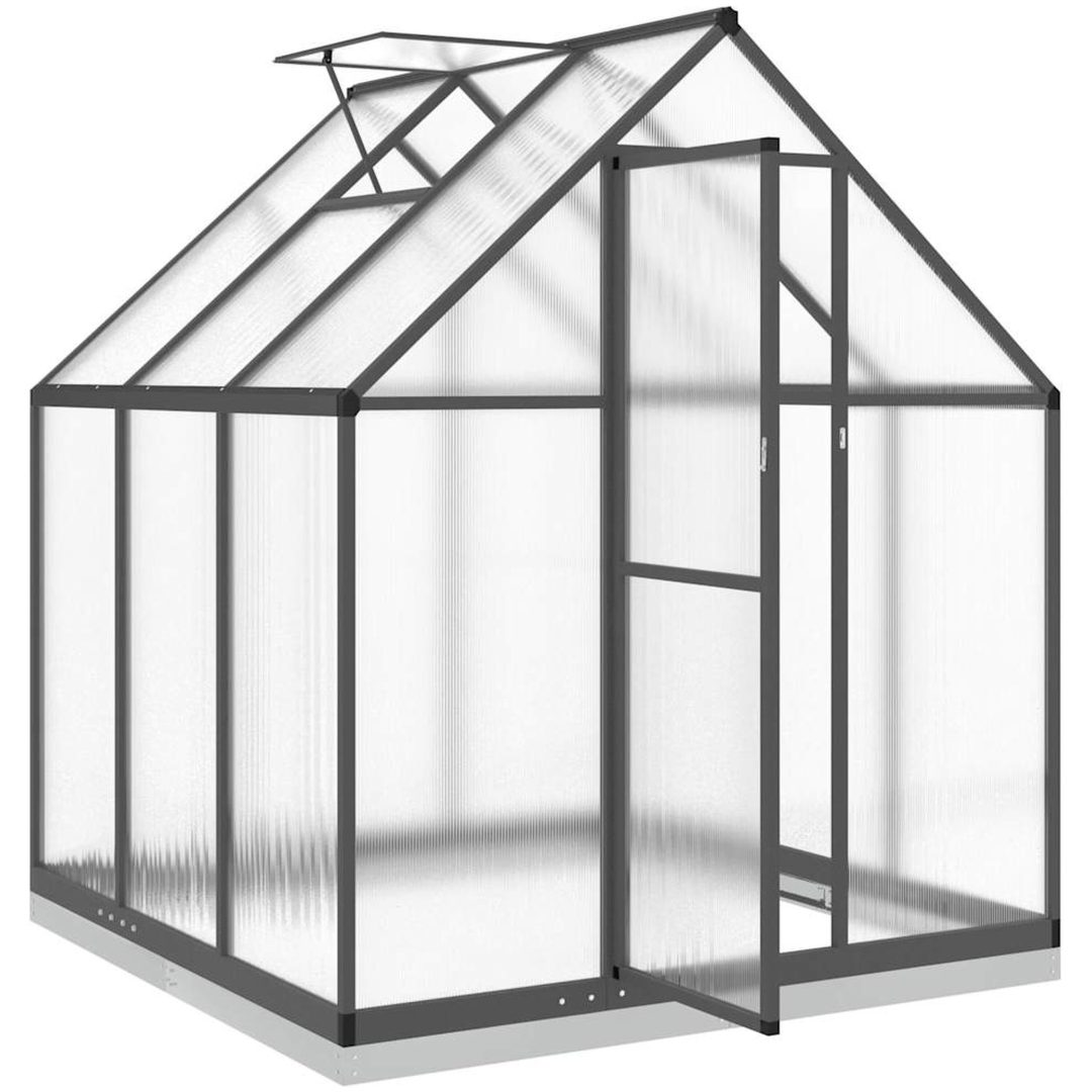 Växthus med ram antracit aluminium vidaXL 169 x 169 x 202 cm – bild 6